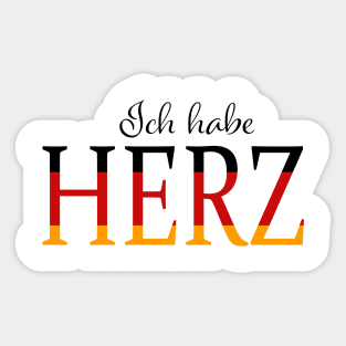 Ich haber Herz (I have heart) in Deutschland farben Sticker